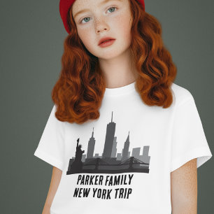 Anpassade New York Resa Skyline Kids T Shirt