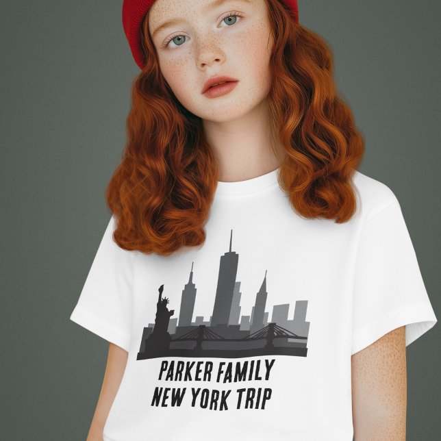 Anpassade New York Resa Skyline Kids T Shirt (Skapare uppladdad)