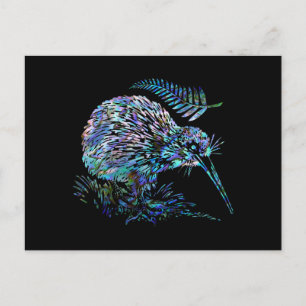 ANPASSADE NEW ZEALAND KIWI PAUA POSTCARD VYKORT