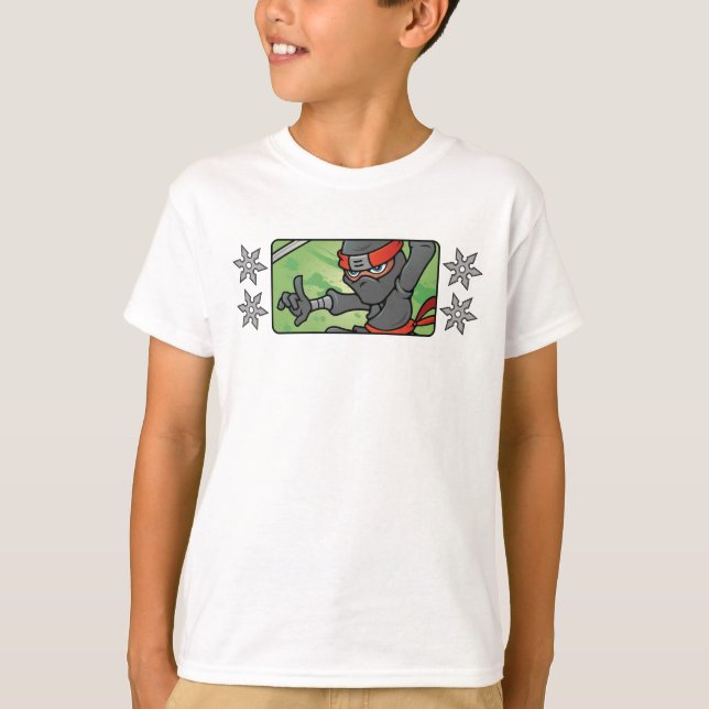 Anpassade Ninja och dragande stjärnor T Shirt (Framsida)