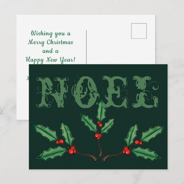 Anpassade Noel-julpostkort  Vykort (Fram/baksida)