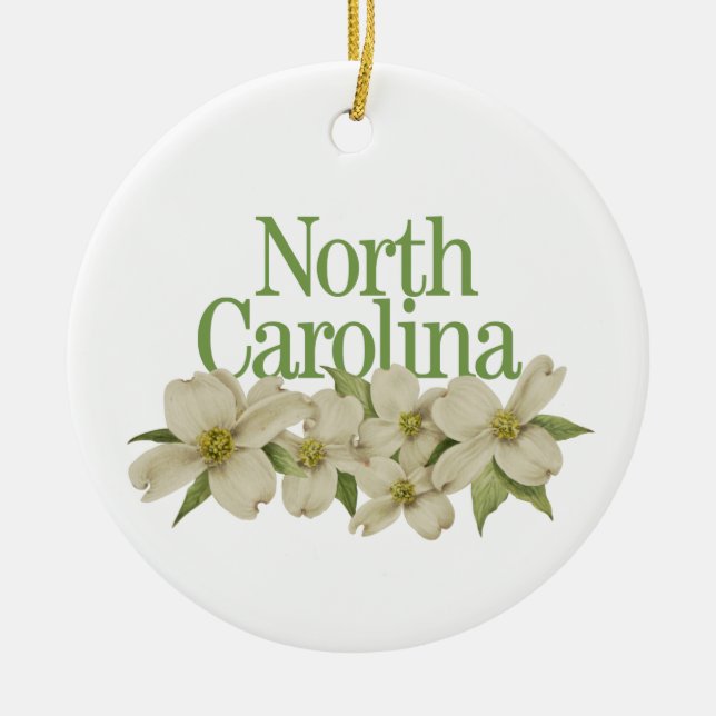 Anpassade North Carolina Ornament med Dogwood (Framsidan)