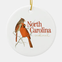 Anpassade North Carolina Ornament med kardinal