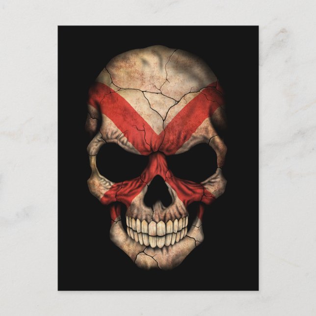 Anpassade Northern Ireland Flagga Skull Vykort (Framsida)