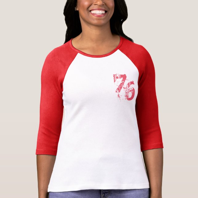 anpassade nummer-76 t-shirt (Framsida)