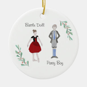 Anpassade Nutcracker Party Boy/Battle Doll Julgransprydnad Keramik