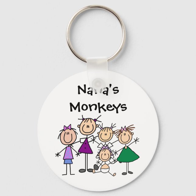 Anpassade nyckelkedjor för Stick figur-familjen Nyckelring (Framsida)