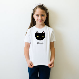 Anpassade nyckelnamnsökare för Halloween Black Cat T Shirt