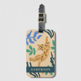 Anpassade Ocelot Cat & Matisse Löv Bagagebricka