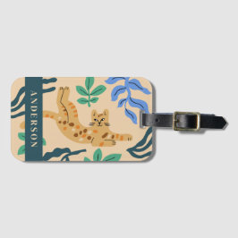 Anpassade Ocelot Cat & Matisse Löv Bagagebricka