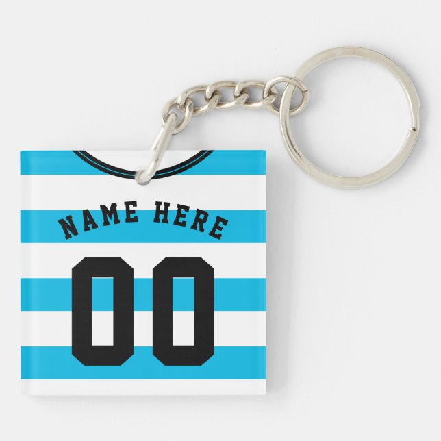 Anpassade Ocer Jersey Nyckelring, Blue Rand (Baksidan)