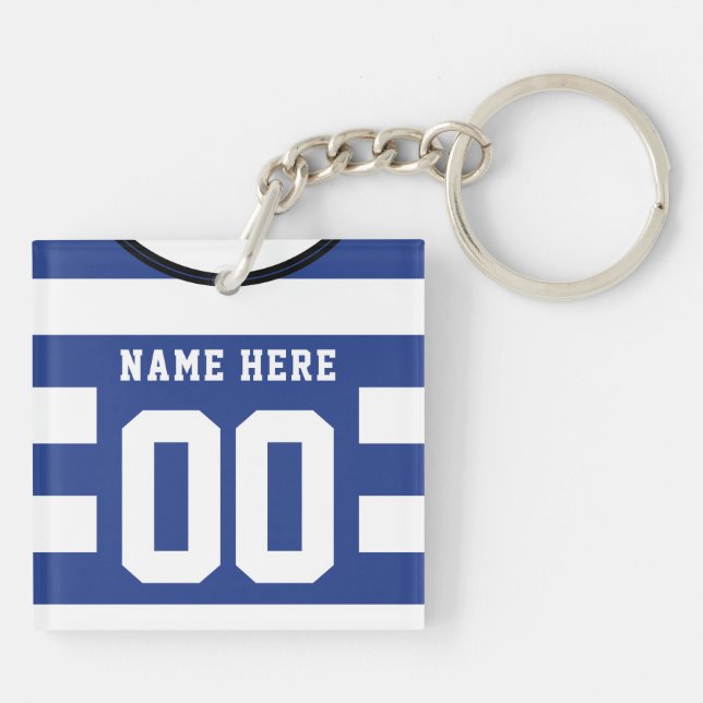 Anpassade Ocer Jersey Nyckelring, Blue Rand (Baksidan)