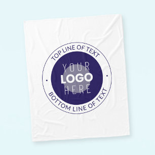 Anpassade och Logotyp Mörk blått Lila Fleecefilt