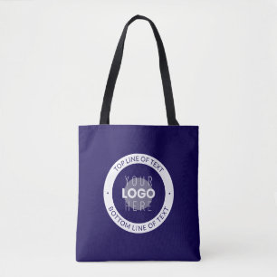 Anpassade och Logotyp Mörk blått Lila Tygkasse
