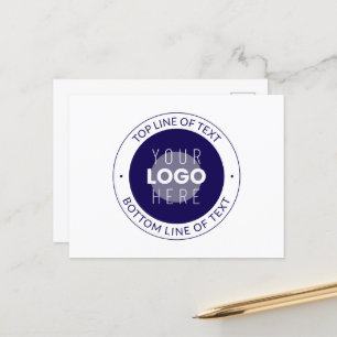 Anpassade och Logotyp Mörk blått Lila Vykort