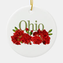 Anpassade Ohio Ornament med nejlikor