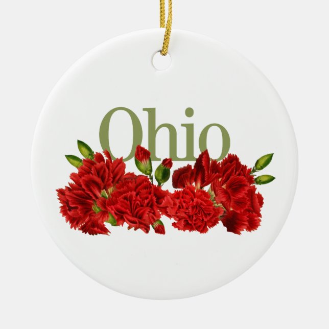 Anpassade Ohio Ornament med nejlikor (Framsidan)