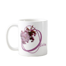 Anpassade Olivia namn söt rosa blommigt