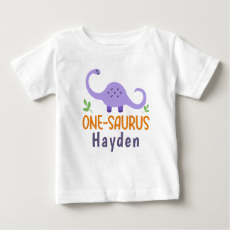 Anpassade One-saurus Dinosaur Birthday T Shirt