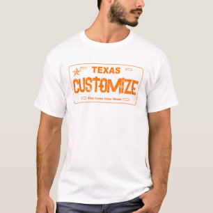 Anpassade orange Texas-registreringsskylt, skjorta T Shirt
