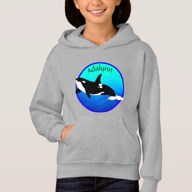 Anpassade Orca - Girl's Hoodie T Shirt (Framsida)