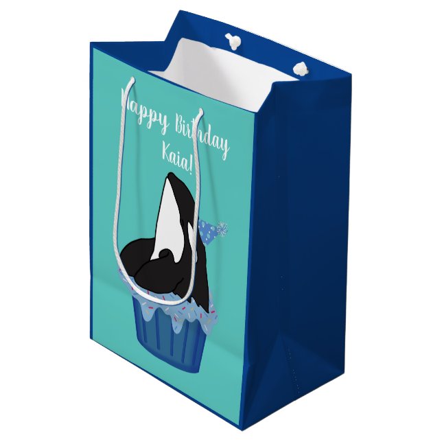 Anpassade Orca Killer Whale Birthday (Framsidan Vinklad)