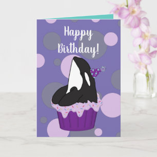Anpassade Orca Killer Whale Birthday Card Kort
