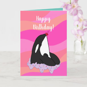 Anpassade Orca Killer Whale Birthday Kort