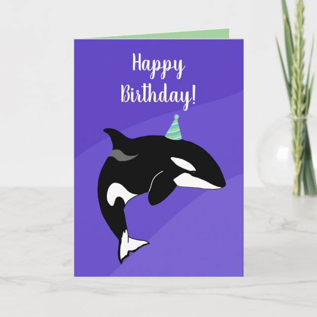 Anpassade Orca Killer Whale Birthday Kort (Framsida)