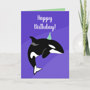 Anpassade Orca Killer Whale Birthday Kort