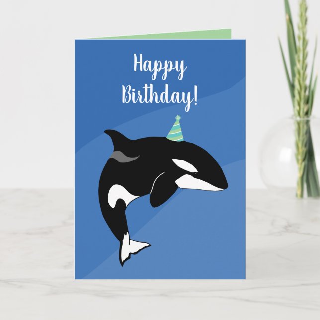Anpassade Orca Killer Whale Birthday Kort (Framsida)