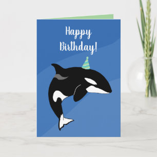 Anpassade Orca Killer Whale Birthday Kort
