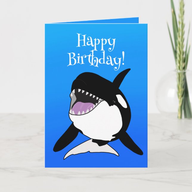 Anpassade Orca Killer Whale Birthday Kort (Framsida)