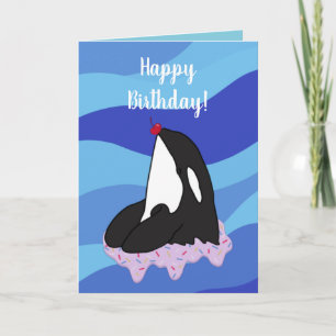 Anpassade Orca Killer Whale Birthday Kort