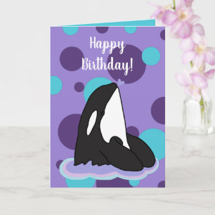 Anpassade Orca Killer Whale Birthday Kort