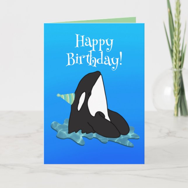 Anpassade Orca Killer Whale Birthday Kort (Framsida)