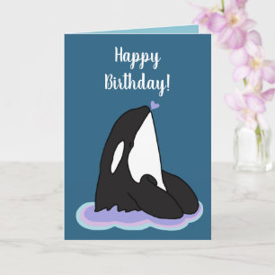 Anpassade Orca Killer Whale Birthday Kort