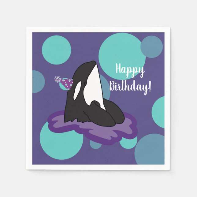 Anpassade Orca Killer Whale Birthday Pappersservett (Framsidan)