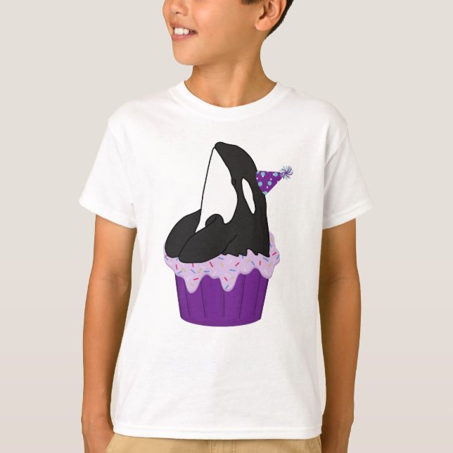 Anpassade Orca Killer Whale Birthday T Shirt (Framsida)