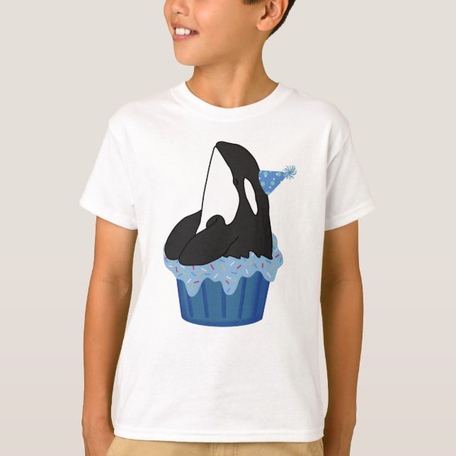 Anpassade Orca Killer Whale Birthday  T Shirt (Framsida)