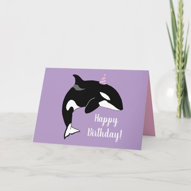 Anpassade Orca Killer Whale Birthday Tack Kort (Framsida)