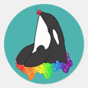 Anpassade Orca Killer Whale Runt Klistermärke