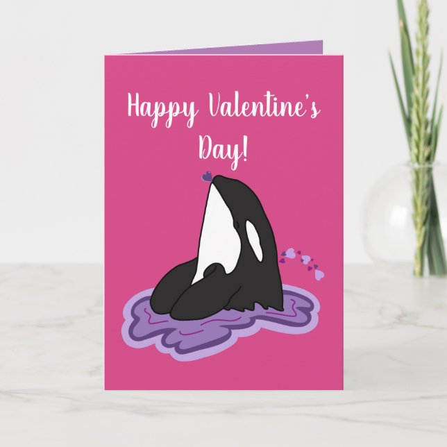 Anpassade Orca Valentines day-kort Kort (Framsida)