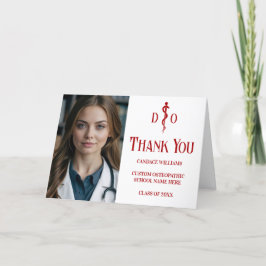 Anpassade Osteopatisk Medicinsk Doktor Photo Red Tack Kort