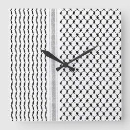 Anpassade Palestinas kufiya-akrylmur Clock Fyrkantig Klocka