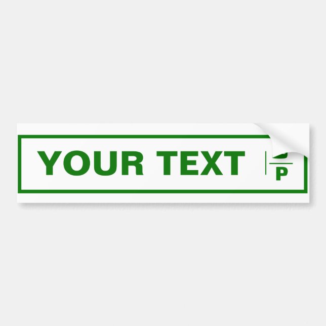 Anpassade Palestinas registreringsskylt. Bildekal (Framsidan)