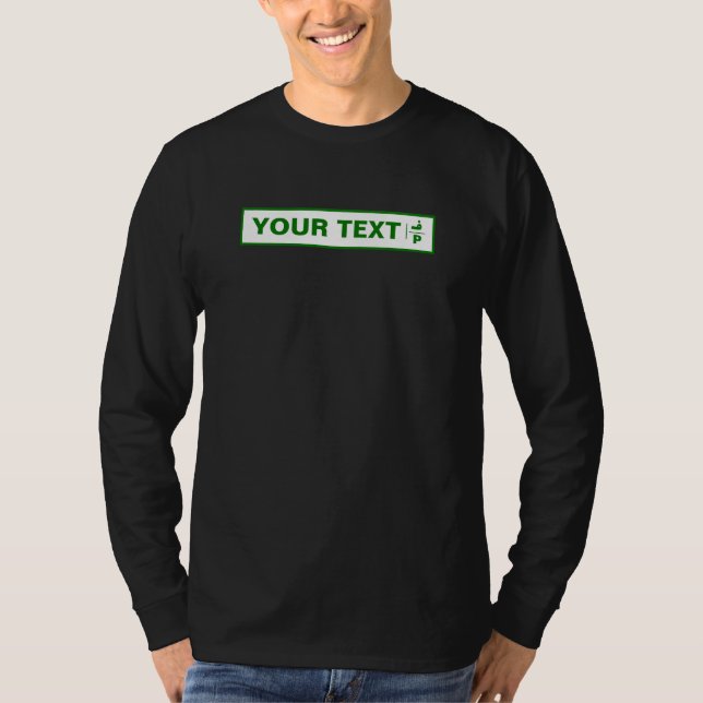Anpassade Palestinas registreringsskylt. T Shirt (Framsida)
