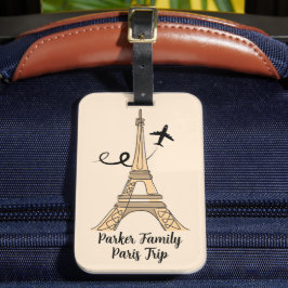 Anpassade Paris Resa Chic Eiffel Torn Bagagebricka