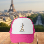 Anpassade Paris Resa Chic Eiffel Torn Keps<br><div class="desc">Anpassa de här chicens minimalistiska Paris-semesterhattar för din familjeåterförening eller för flickorna resa. En konstnärlig teckning i Eiffel torn med ett flygplan som flyger bakom den för att symbolisera flygresan. Kursivt skript för cute-anpassningsbar.</div>