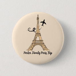 Anpassade Paris Resa Chic Eiffel Torn Knapp